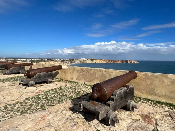 stock image Cannons at the Fortaleza de Sagres in Portugal