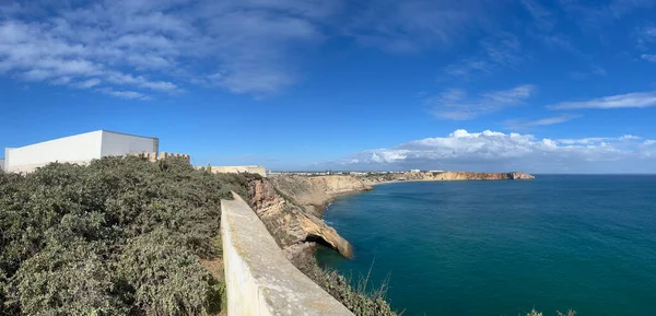 Panorama Muru Fortaleza Sagres Portugalii — Zdjęcie stockowe