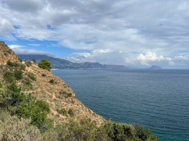 İspanya 'da Faro del Albir' in çevresindeki Parque Doğal Serra Gelada Manzarası