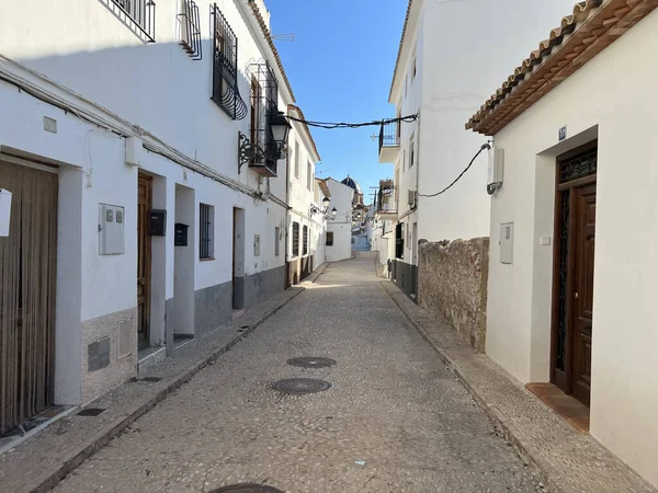 Calle Hacia Iglesia Nuestra Señora Del Consuelo Altea España —  Fotos de Stock