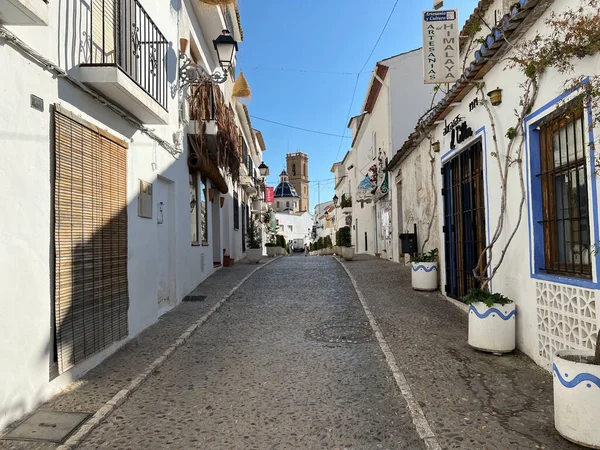 Rua Para Igreja Nossa Senhora Consuelo Altea Espanha — Fotografia de Stock