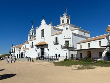 Sandy road around the El Rocio church in Spain