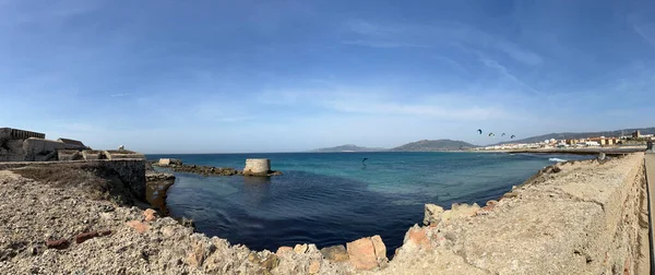 Panorama Kite Surfing Isla Tarifa Spain — Photo