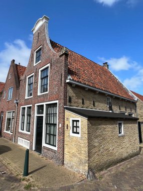 Harlingen, Friesland ve Hollanda 'daki Noorderhaven' ın mimarisi.