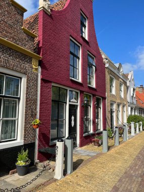 Harlingen, Friesland ve Hollanda 'daki Noorderhaven' ın mimarisi.