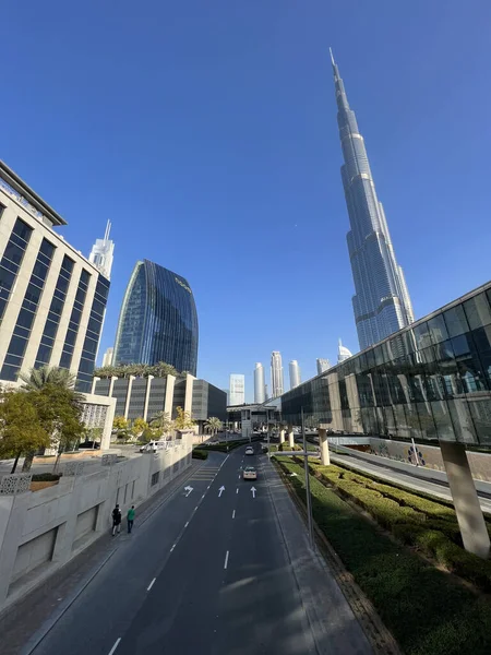 Centre Ville Dubaï Avec Tour Burj Kalifa Aux Emirats Arabes — Photo