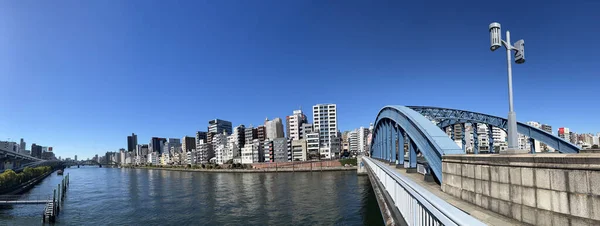 Panorama Depuis Rivière Sumida Tokyo Japon — Photo
