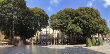 Eski Cartagena İspanya 'daki Plaza de San Francisco' dan Panorama