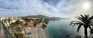 Panorama from Calahonda beach in Nerja Spain clipart