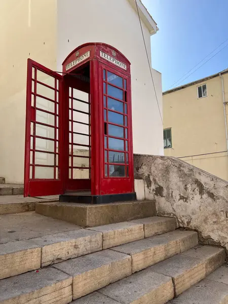 Rode Telefoon Cel Gibraltar Stad — Stockfoto
