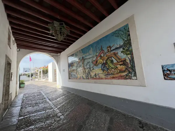Schilderij Oude Stad Van Tarifa Spanje — Stockfoto