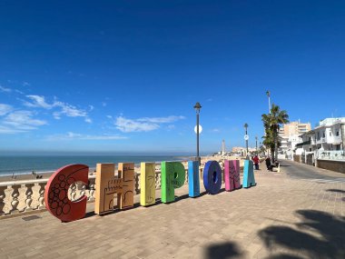 Chipiona text sign in Andalusia, Spain clipart