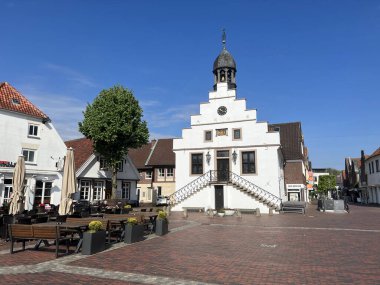 Almanya 'nın eski Lingen kasabasında mimarlık