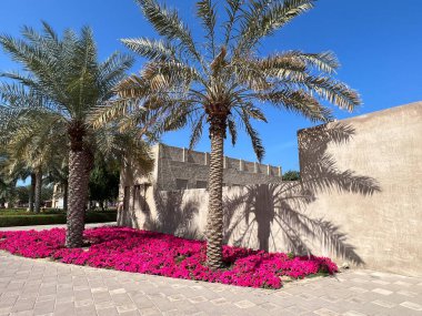 Birleşik Arap Emirlikleri 'nin eski Dubai kasabasında mimarlık.