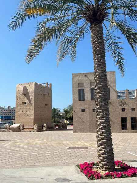 Архитектура Старом Городе Дубая Объединенных Арабских Эмиратах — стоковое фото