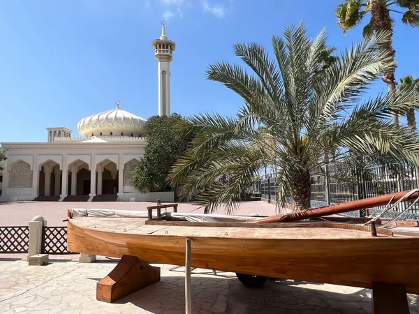 Bateaux Bois Dans Quartier Historique Fahidi Dubaï Émirats Arabes Unis — Photo