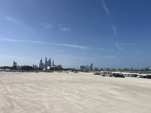Парковка Пляже Аль Суфу Дубае Объединенные Арабские Эмираты — стоковое фото