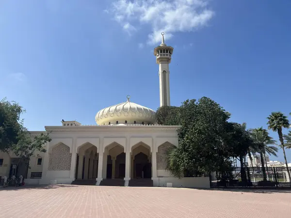 Meczet Historycznej Dzielnicy Fahidi Dubaju Zjednoczone Emiraty Arabskie Zdjęcie Stockowe