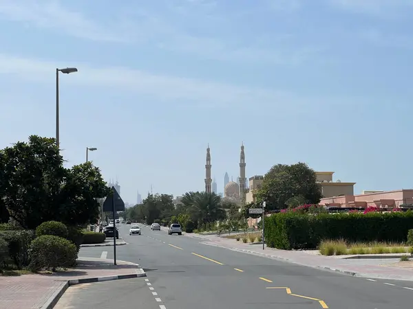 Οδός Προς Burj Arab Παραλία Στο Ντουμπάι Ηνωμένα Αραβικά Εμιράτα Εικόνα Αρχείου