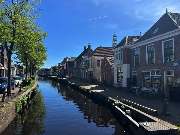 Canal Town Aldeboarn Friesland Netherlands 图库图片