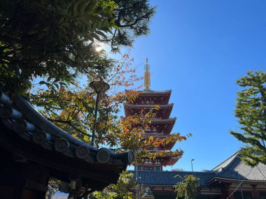 Street around the Sens ji ancient Buddhist temple in Asakusa, Tokyo, Japan clipart