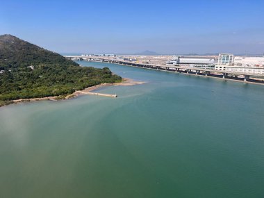 View from the Ngong Ping 360 Cable Car To the Tian Tan Buddha around Hong Kong clipart