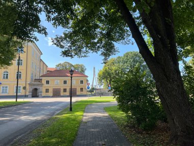 Riga Letonya sokaklarında mimarlık