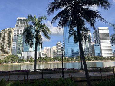 Bangkok, Tayland 'daki Benchakitti orman parkında göl