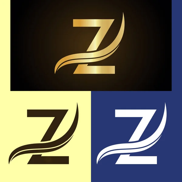 Luxe Logo Ontwerp Met Monogram Letter — Stockvector