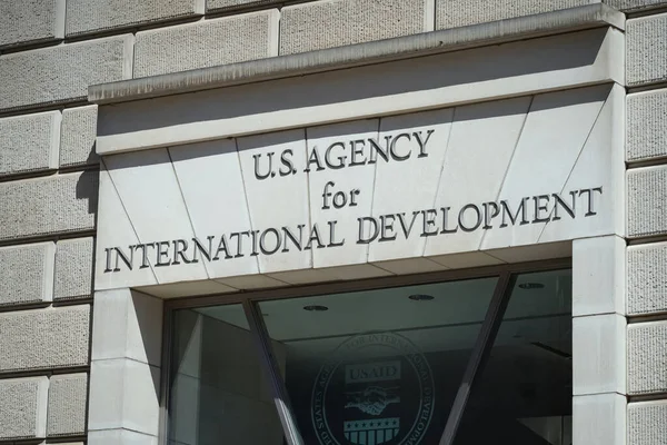 stock image Washington, DC - April 3, 2023: US Agency for International Development office entrance sign