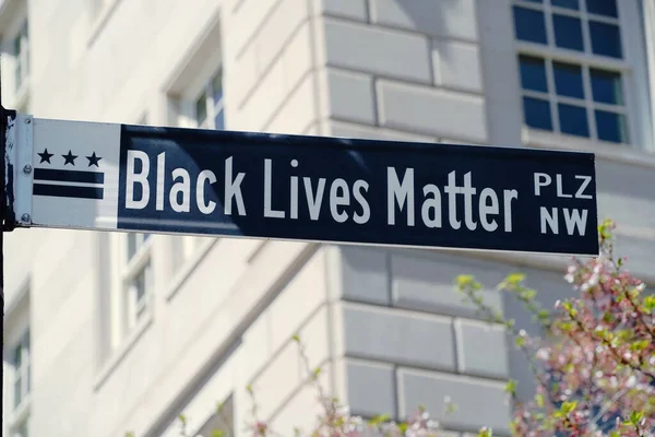 Black Lives Matter Plaza Gatuskylt Nära Håll Washington — Stockfoto
