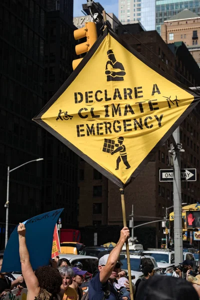 New York September 2023 Diverse Group Protesters United Climate Change — Stock Photo, Image