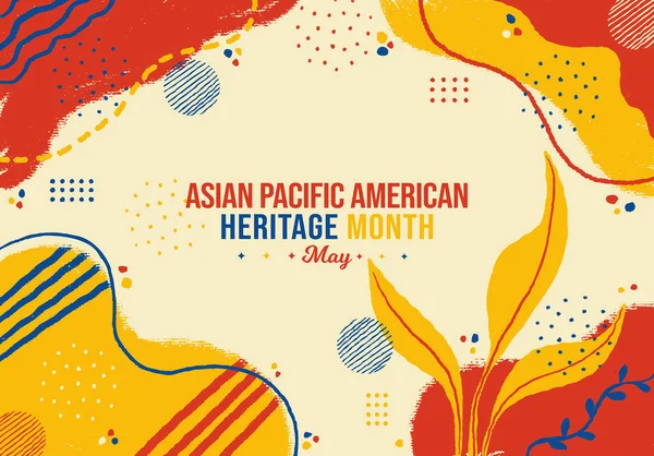 Asian American Pacific Islander Dědictví Month Memphis Koncept Pozadí Oslava — Stockový vektor