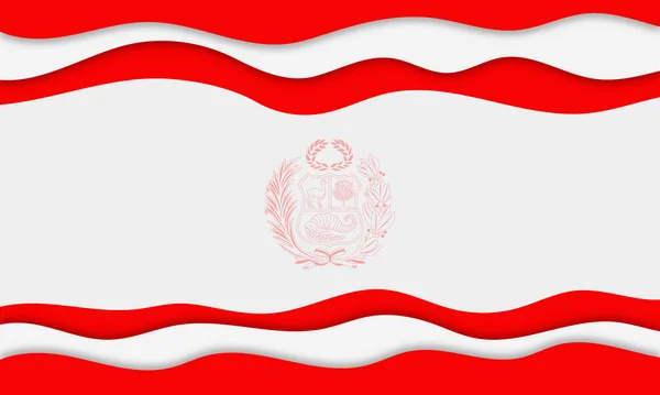 ハッピーペルー独立記念日水平バナーベクトルイラスト 7月28日お祝い 波状の旗だ コピースペースに問題があります 武器の背景のコート ソーシャルメディアの投稿 ウェブサイトのヘッダーのプロモーション — ストックベクタ
