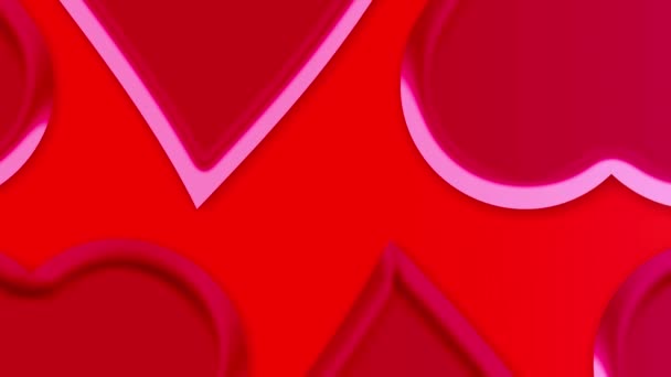 Hareket Eden Sevgililer Günü Tasarım Kartı Bayram Romantik Kalp Videosu — Stok video