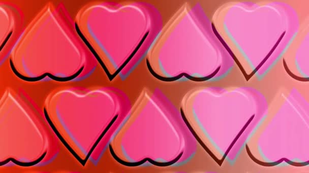 Eine Romantische Liebe Herz Design Karte Bewegenden Valentinstag Valentinstag Urlaub — Stockvideo