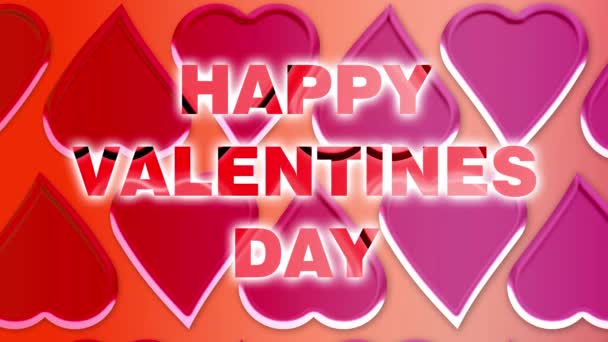 Happy Romantic Love Heart Card Moving Valentine Valentines Day Holiday — 图库视频影像