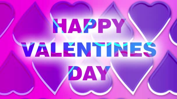 Ein Glücklicher Valentinstag Romantische Liebe Herz Karte Bewegende Valentinstag Video — Stockvideo