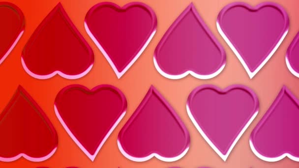 Eine Liebe Herz Bewegend Valentine Valentine Tag Design Karte Urlaub — Stockvideo