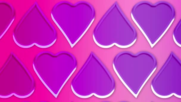 Sevgililer Günü Kartı Tasarımı Romantik Kalp Tatili Videosu — Stok video