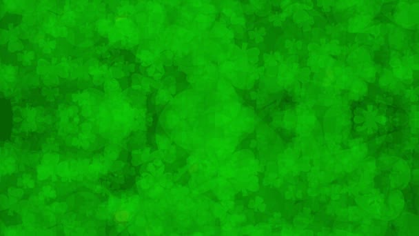 Patricks Day Moving Clover Holiday Shamrock Green Background Backdrop Video — Vídeo de Stock