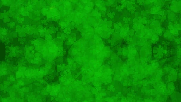 Shamrock Patricks Day Moving Clover Holiday Green Background Backdrop Video — Stockvideo