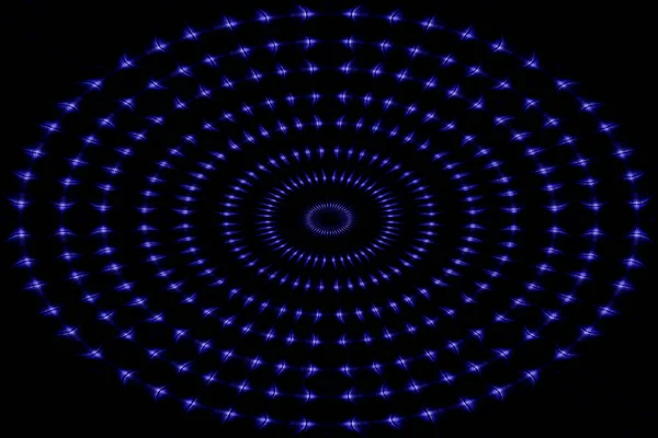 a blue spiral black light circles pattern whirl bright shine circular lights