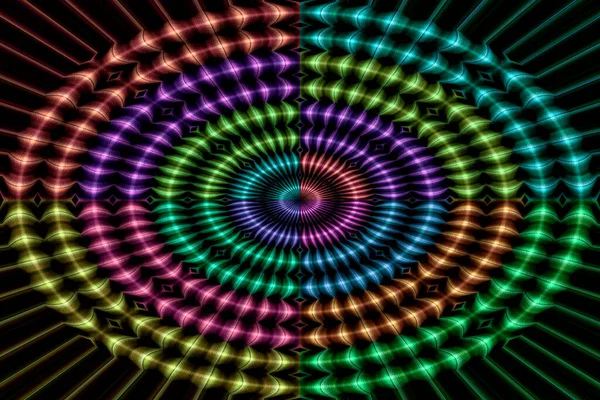 a rainbow spiral black light circles pattern whirl bright vortex circular lights