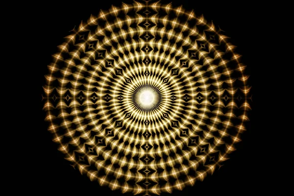 a yellow spiral black light circles pattern whirl bright shine circular lights