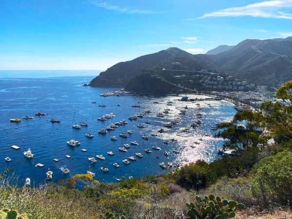 Eine Katalanische Insel Lawinenbucht Mit Blick Auf Vista Bergklippe Hafen Stockbild