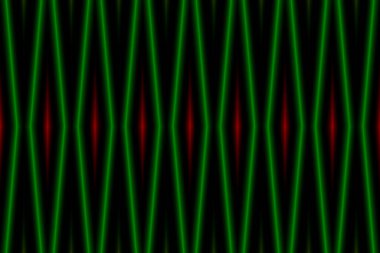 a red glowing green cross lines crystal shiny shape bright light dark fractal art