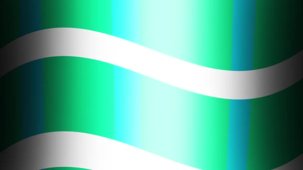 Зеленый Белый Блестящий Изогнутые Праздничные Линии Полосы Бесшовные Петли Движения — стоковое видео