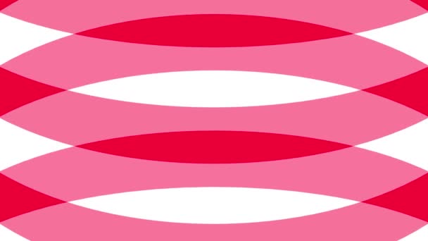Red Rolling Curved Holiday Lines Stripes White Seamless Loop Motion — Vídeo de Stock