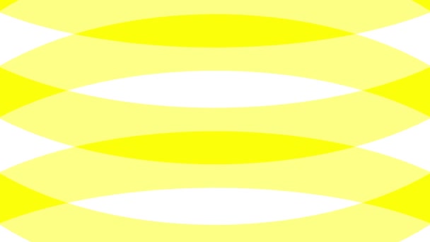 Жовта Прокатка Вигнуті Святкові Лінії Смуги Білий Безшовний Цикл Руху — стокове відео